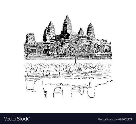 Angkor Wat Drawing royalty.